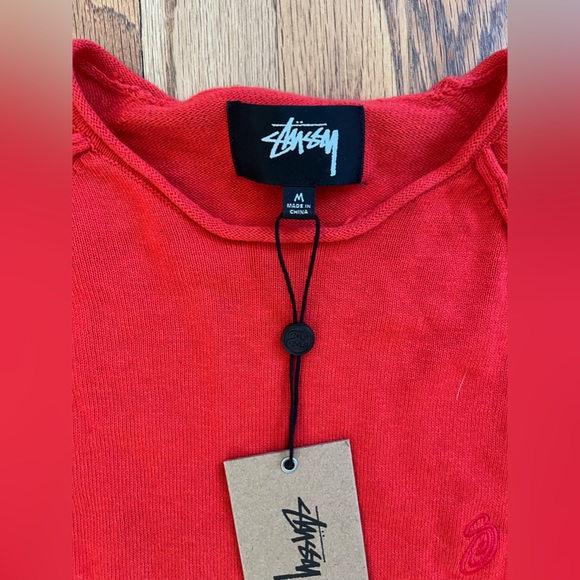 Men’s raw edge red sweater - Picture 2 of 3